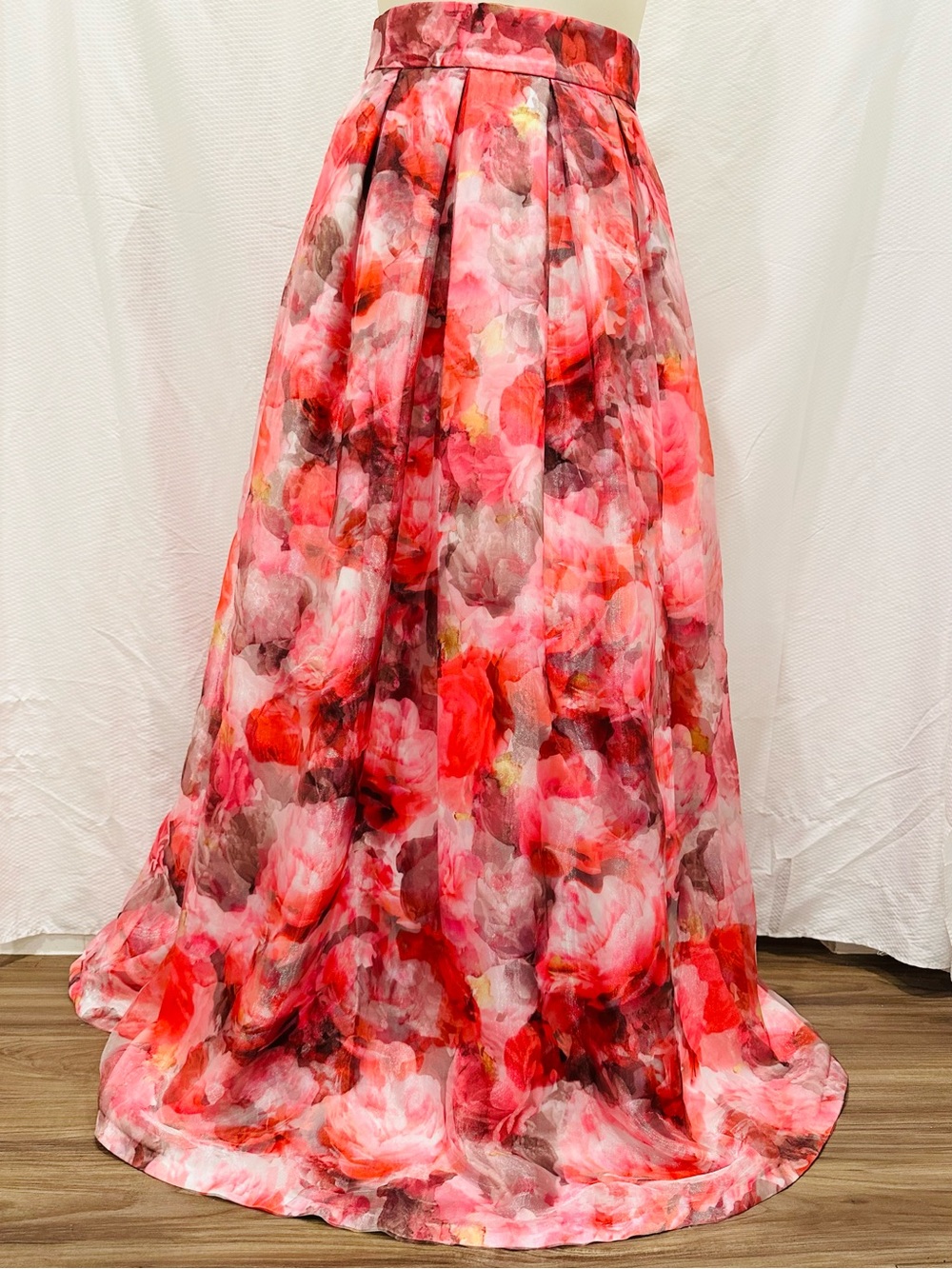 Eliza J Organza Pleated Maxi Skirt Pockets